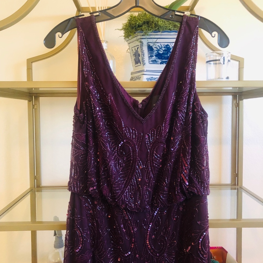 Adrianna Papell- Audrey dress in deep amethyst